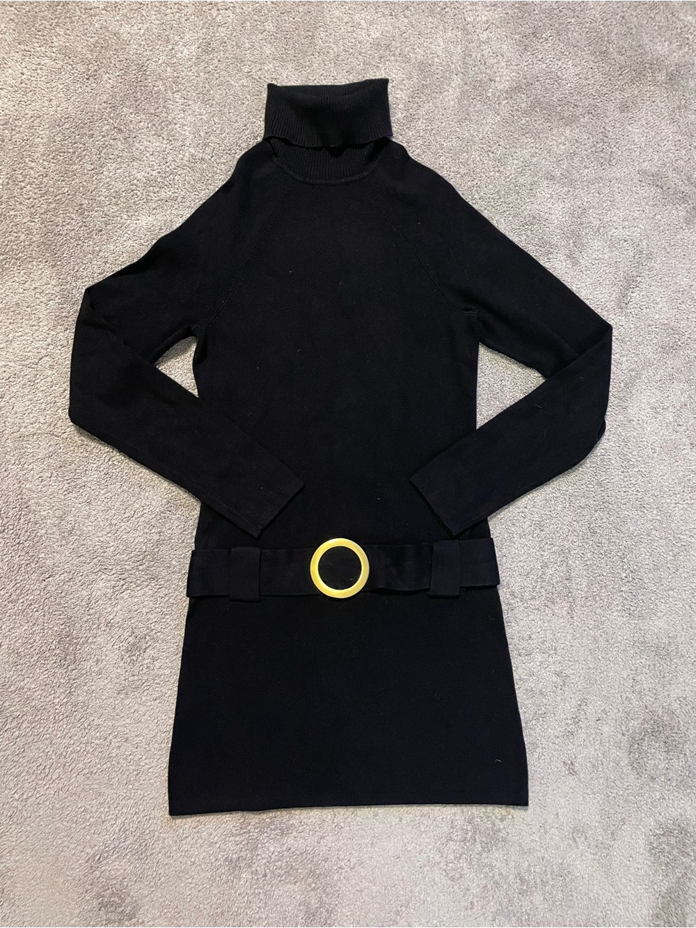 International Concepts INC Turtleneck Sweater Dress Womens S Black Retro